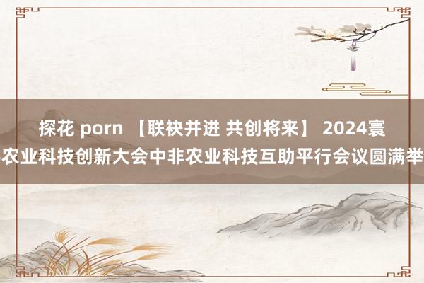 探花 porn 【联袂并进 共创将来】 2024寰宇农业科技创新大会中非农业科技互助平行会议圆满举办