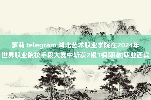 萝莉 telegram 湖北艺术职业学院在2024年世界职业院校手段大赛中斩获2银1铜|职教|职业西宾